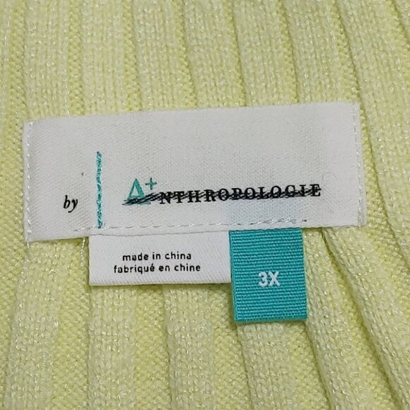 NWOT ANTHROPOLOGY yellow ribbed knit tank top - Picture 10 of 13